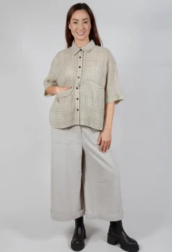 SOH Shirts & Blouses^Oversized Wool Shirt in Beige Check
