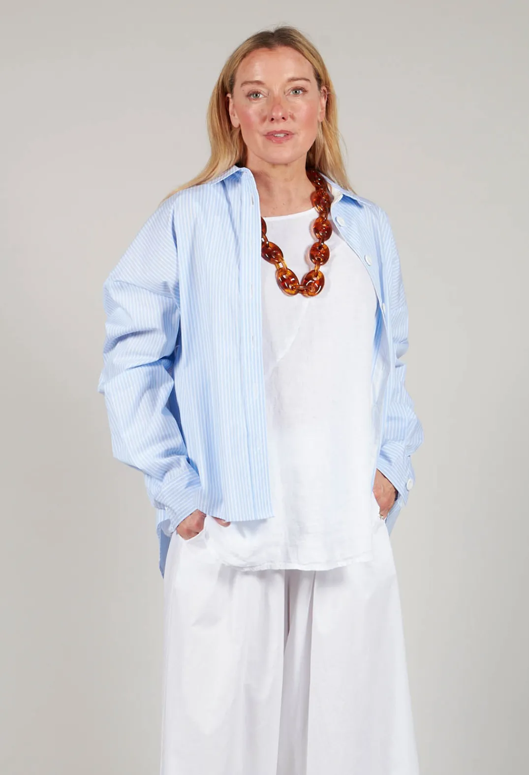 Amici Shirts & Blouses^Oxford Shirt in Striped Blue