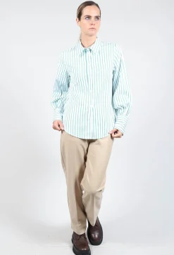 Beatrice B Shirts & Blouses^Oxford Striped Shirt in Kiwi