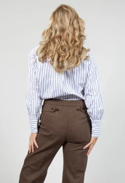 Beatrice B Shirts & Blouses^Oxford Striped Shirt with Statement Pockets in Violet