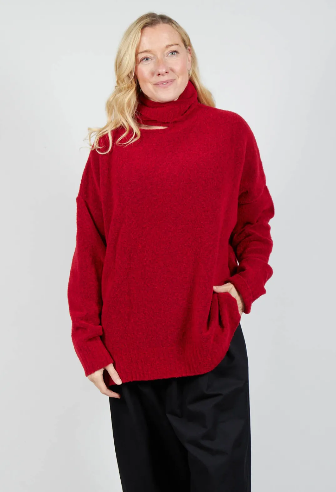 La Vaca Loca Tops^Pablo Knitted Jumper in Fire Red