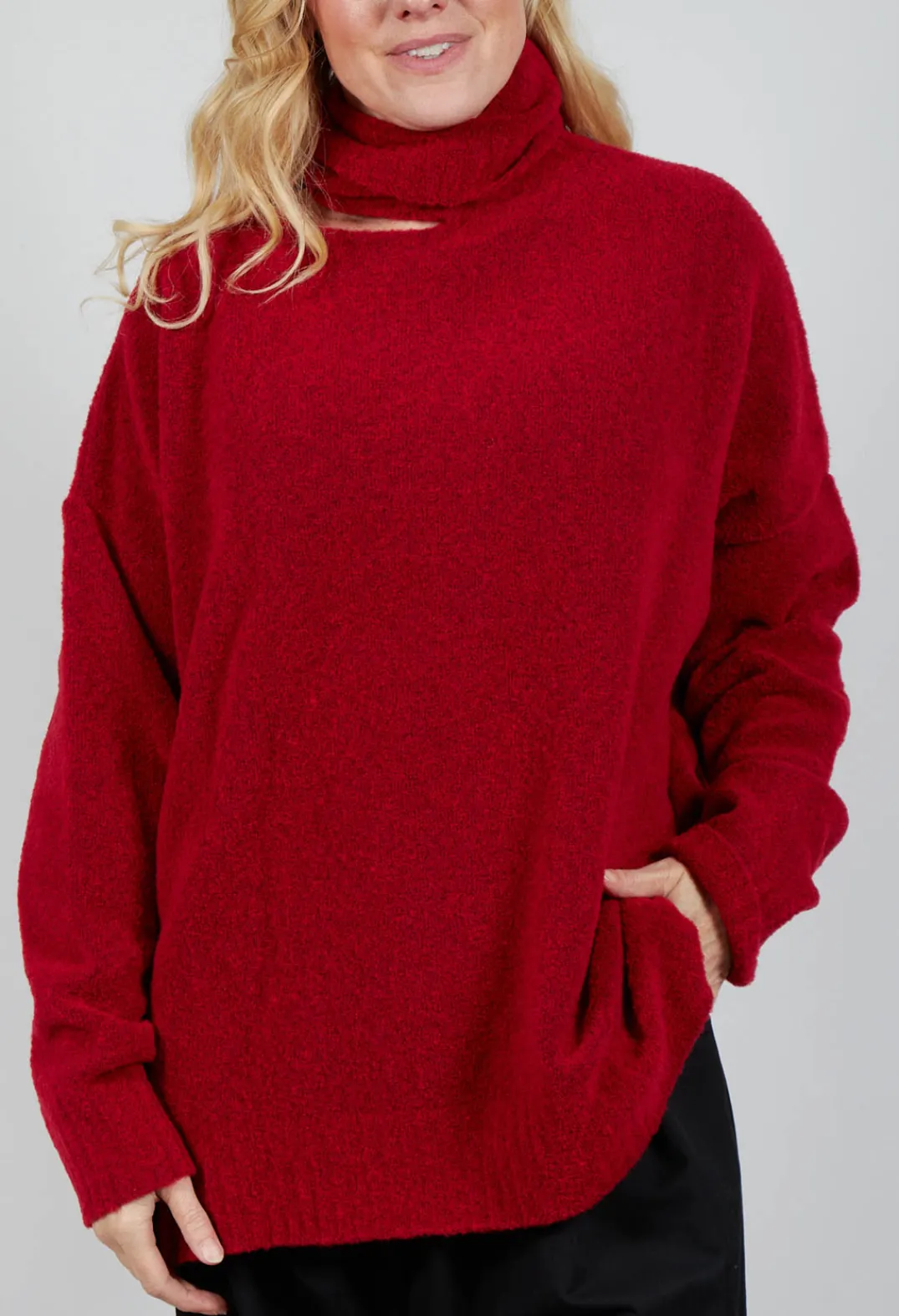 La Vaca Loca Tops^Pablo Knitted Jumper in Fire Red