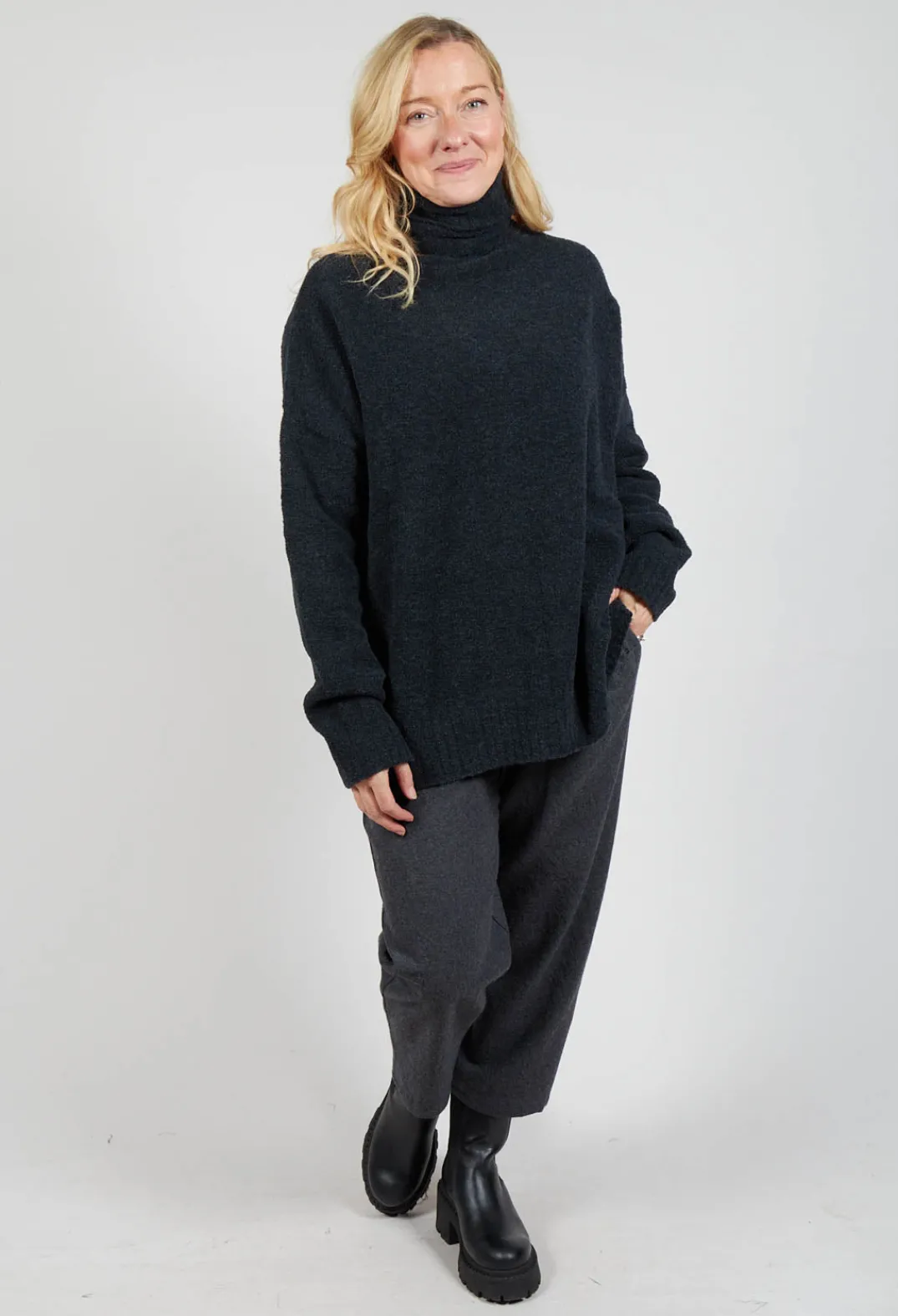 La Vaca Loca Tops^Pablo Knitted Jumper in Phantom Grey