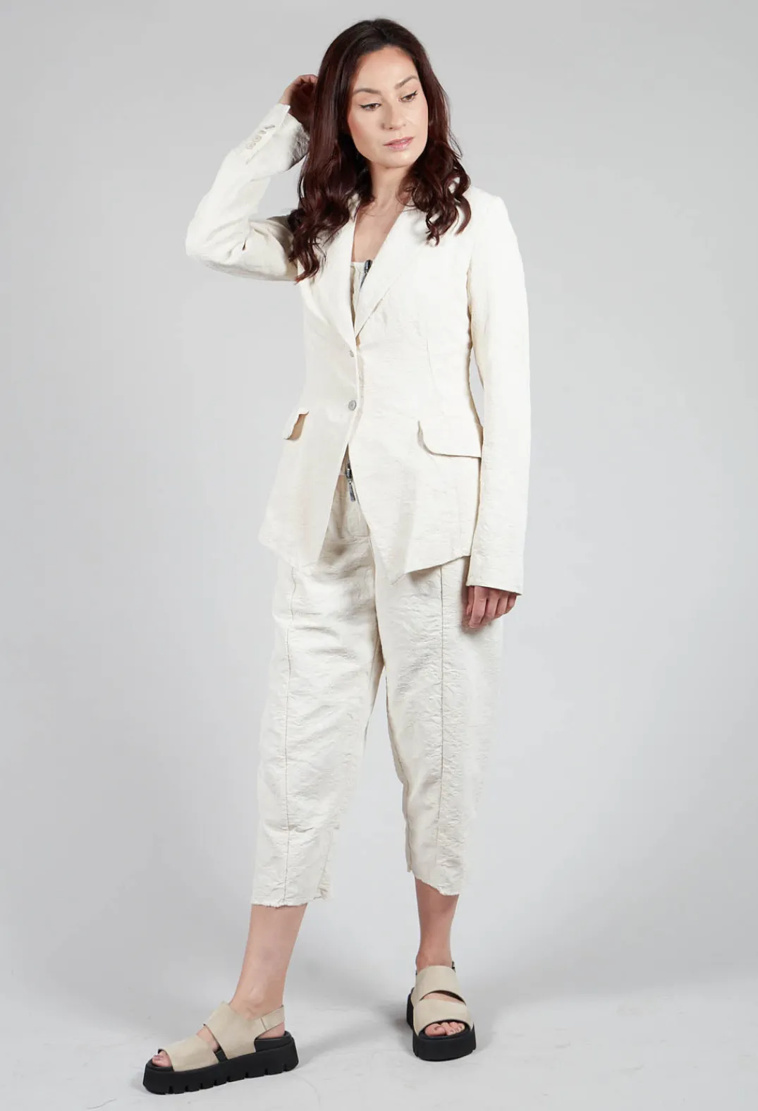 Masnada Jackets^Padded Pattern Blazer in Cream