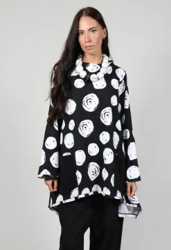 Bread and Butter Shirts & Blouses^Paint Polka Dot Print Top in Black