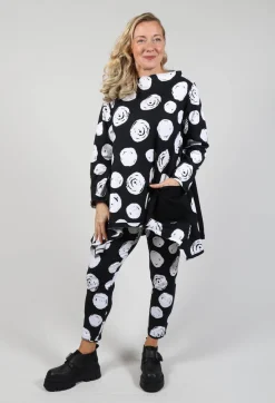 Bread and Butter Shirts & Blouses^Paint Polka Dot Print Top in Black