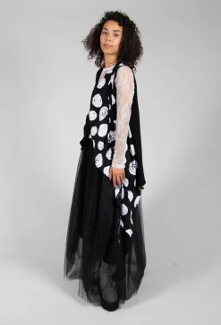 Bread and Butter Jackets^Paint Polka Dot Print Waistcoat in Black