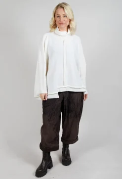 Moyuru Jumpers^Panelled Knit Jumper in Cream