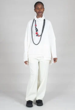 Moyuru Jumpers^Panelled Knit Jumper in Cream