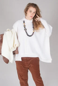 Moyuru Jumpers^Panelled Knit Jumper in Cream