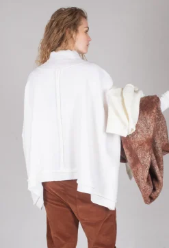 Moyuru Jumpers^Panelled Knit Jumper in Cream
