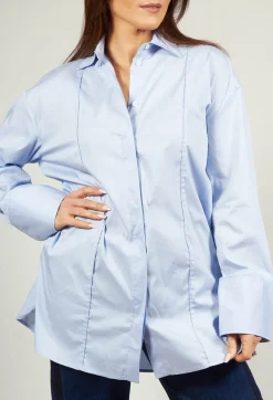 Malloni Shirts & Blouses^Panelled Shirt in Chianti Sky