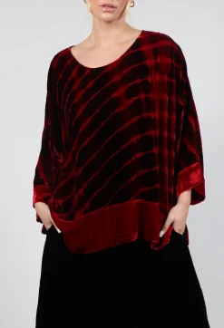 Bianco Levrin Tops^Paris Shirt in Bordeaux and Red