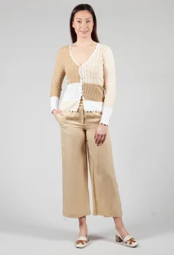 Beatrice B Cardigans^Patched Crochet Cardigan in Jojoba