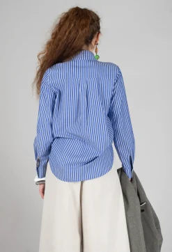Sfizio Shirts & Blouses^Patchwork Shirt in Ink Blue