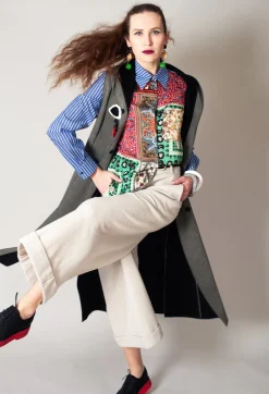 Sfizio Shirts & Blouses^Patchwork Shirt in Ink Blue