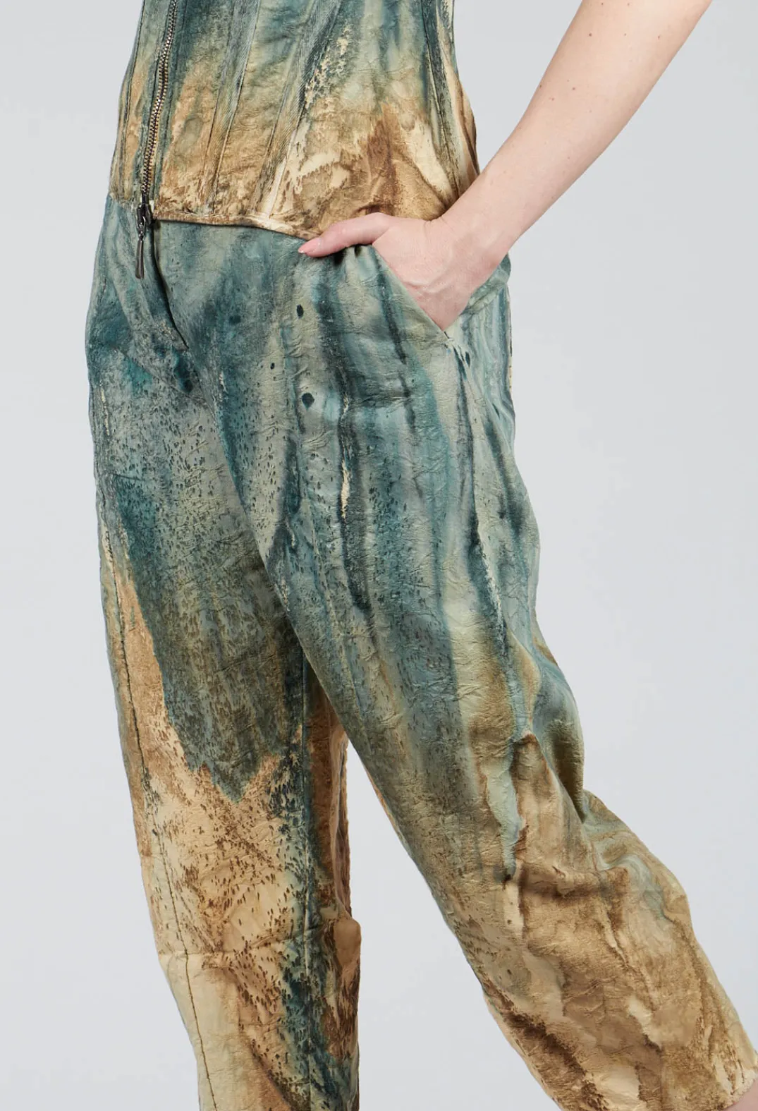 Masnada Trousers^Pattern Trousers in Petrol and Tea