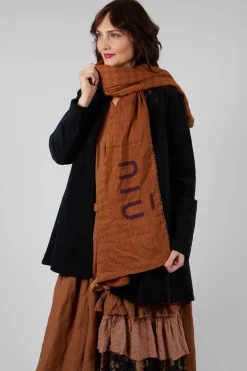 Niù Scarves^Patterned Scarf in Bronzo