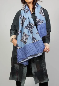 Niù Scarves^Patterned Scarf in Jeans