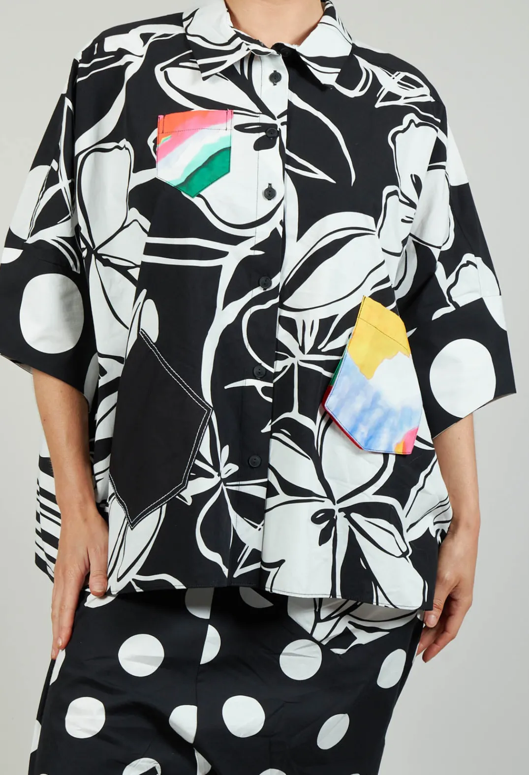 Bize Shirts & Blouses^Patterned Shirt in Original Black