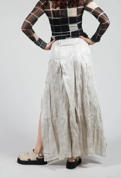 Masnada Trousers^Patterned Split Trousers in Silver