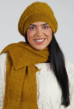 Butapana Hats^Patterned Wool Hat in Mustard