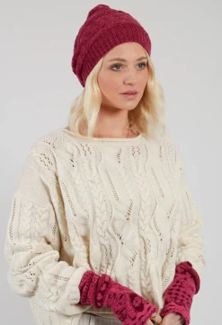 Butapana Hats^Patterned Wool Hat in Orchid