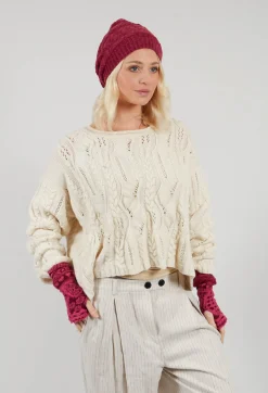 Butapana Hats^Patterned Wool Hat in Orchid