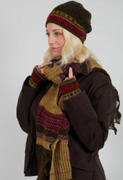 Butapana Scarves^Patterned Wool Scarf in Mustard