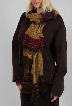 Butapana Scarves^Patterned Wool Scarf in Mustard