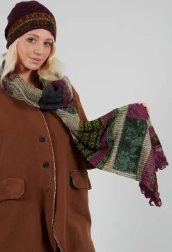 Butapana Scarves^Patterned Wool Scarf in Orchid
