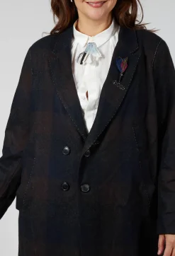 Umit Unal Coats^Pea Coat in Muted Tartan