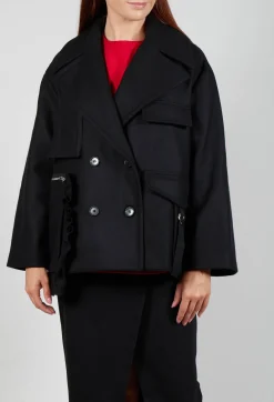 Mei Meij Coats^Pea Coat in Nero