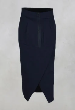 Nuovo Borgo Skirts^Pencil Skirt with Back Slit in Navy