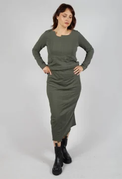 Rundholz Black Label Skirts^Pencil Skirt with Exposed Seams in Camp
