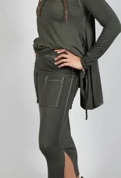 Pluslavie Skirts^Pencil Skirt with Multiple Pockets in Olive
