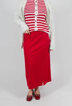 Sfizio Skirts^Pencil Skirt with Split in Urban Red
