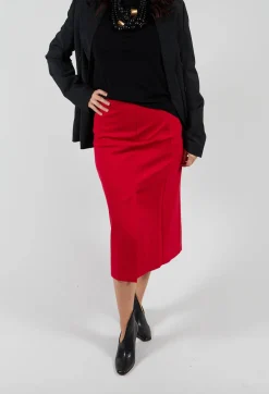 Sfizio Skirts^Pencil Skirt with Split in Urban Red