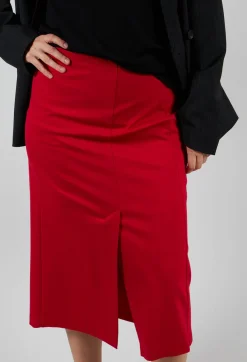 Sfizio Skirts^Pencil Skirt with Split in Urban Red
