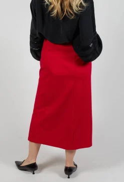 Sfizio Skirts^Pencil Skirt with Split in Urban Red