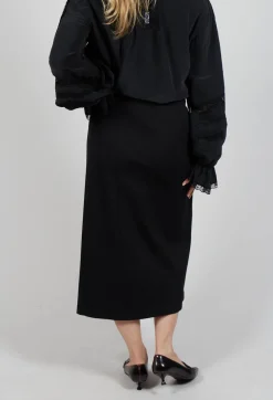 Sfizio Skirts^Pencil Skirt with Split in Black