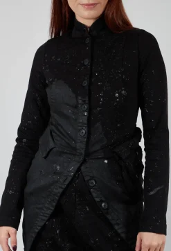 Pal Offner Coats^Penguin Coat in Black with Latex Detail Finish