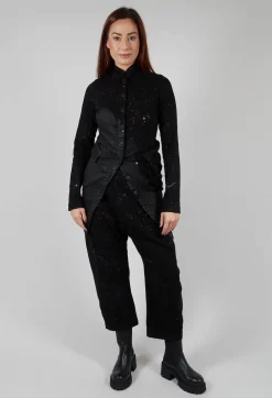 Pal Offner Coats^Penguin Coat in Black with Latex Detail Finish