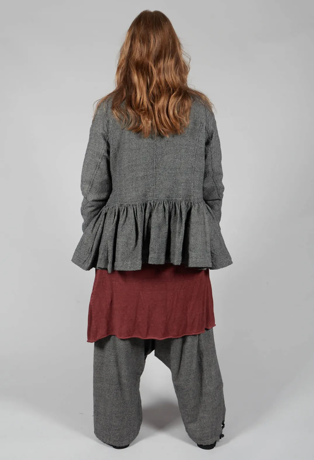 Rundholz Mainline Jackets^Peplum Style Jacket in Latte Check