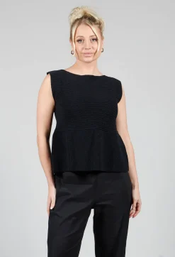 Sarah Pacini Jumpers^Peplum Sweater Vest in Black