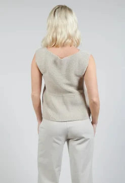 Sarah Pacini Jumpers^Peplum Sweater Vest in Mastic