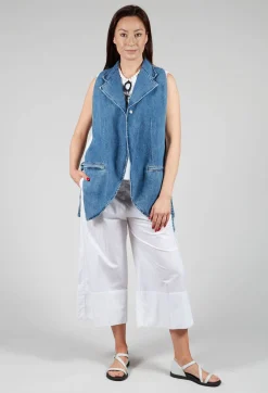 Sarah Pacini Jumpers^Peplum Sweater Vest in White