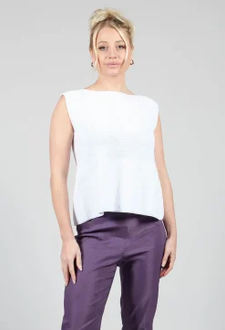 Sarah Pacini Jumpers^Peplum Sweater Vest in White