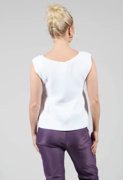 Sarah Pacini Jumpers^Peplum Sweater Vest in White