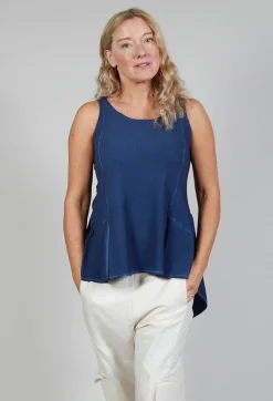 Rundholz Mainline Tops^Peplum Vest in Enzian Cloud